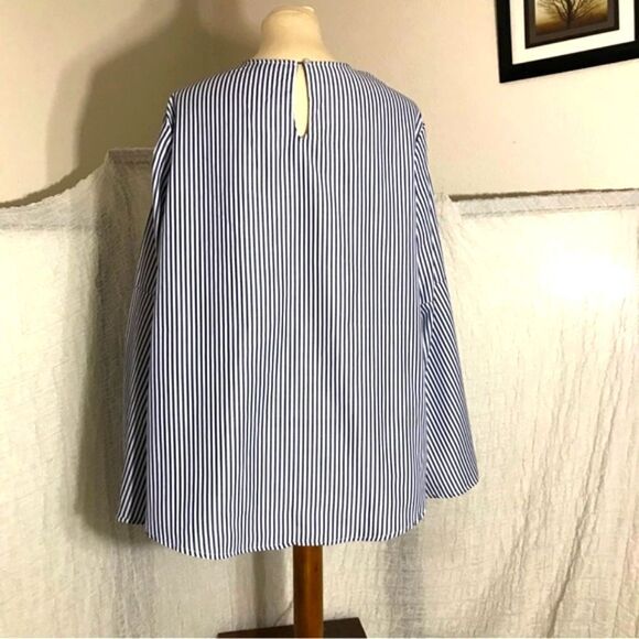 Gibson Latimer NWT Striped and Embroidered Blouse  Size XL - Picture 5 of 11